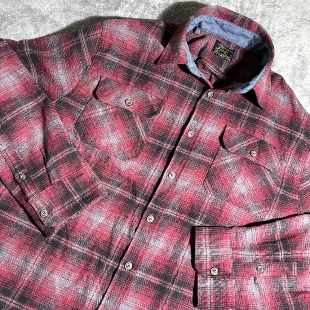 Jachs Mfg Heritage Flannel Classic Styling Red Plaid Button Up Shirt Mens XXL